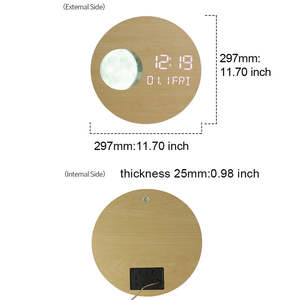 EMAF Grande taille alarme électronique géante en PVC Décoration minimaliste <span class=keywords><strong>Design</strong></span> moderne Calendrier numérique LED Phase de lune <span class=keywords><strong>Horloge</strong></span> <span class=keywords><strong>murale</strong></span> à face unique - Product Image 2
