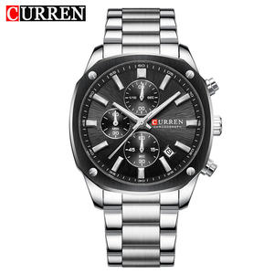 Montre à quartz CURREN 8490 en acier inoxydable avec bracelet, calendrier, lumineuse, étanche, simple et élégante, très vendue - Product Image 3