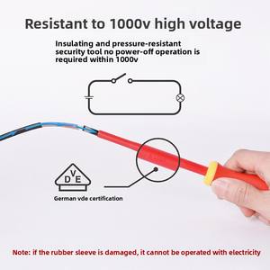 <span class=keywords><strong>Tournevis</strong></span> d'<span class=keywords><strong>électricien</strong></span> isolé haute tension VDE 1000V outil de réparation à fente poignée en plastique <span class=keywords><strong>tournevis</strong></span> noircis - Product Image 3