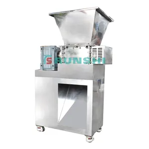 High quality vegetable waste shredder squeezer dewatering machine/domestic waste shredder and screw press for food waste