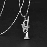 Colliers pendentifs saxophone tendance, style hip-hop, instrument de musique, chaîne de pull unisexe, accessoires délicats Y2K en gros