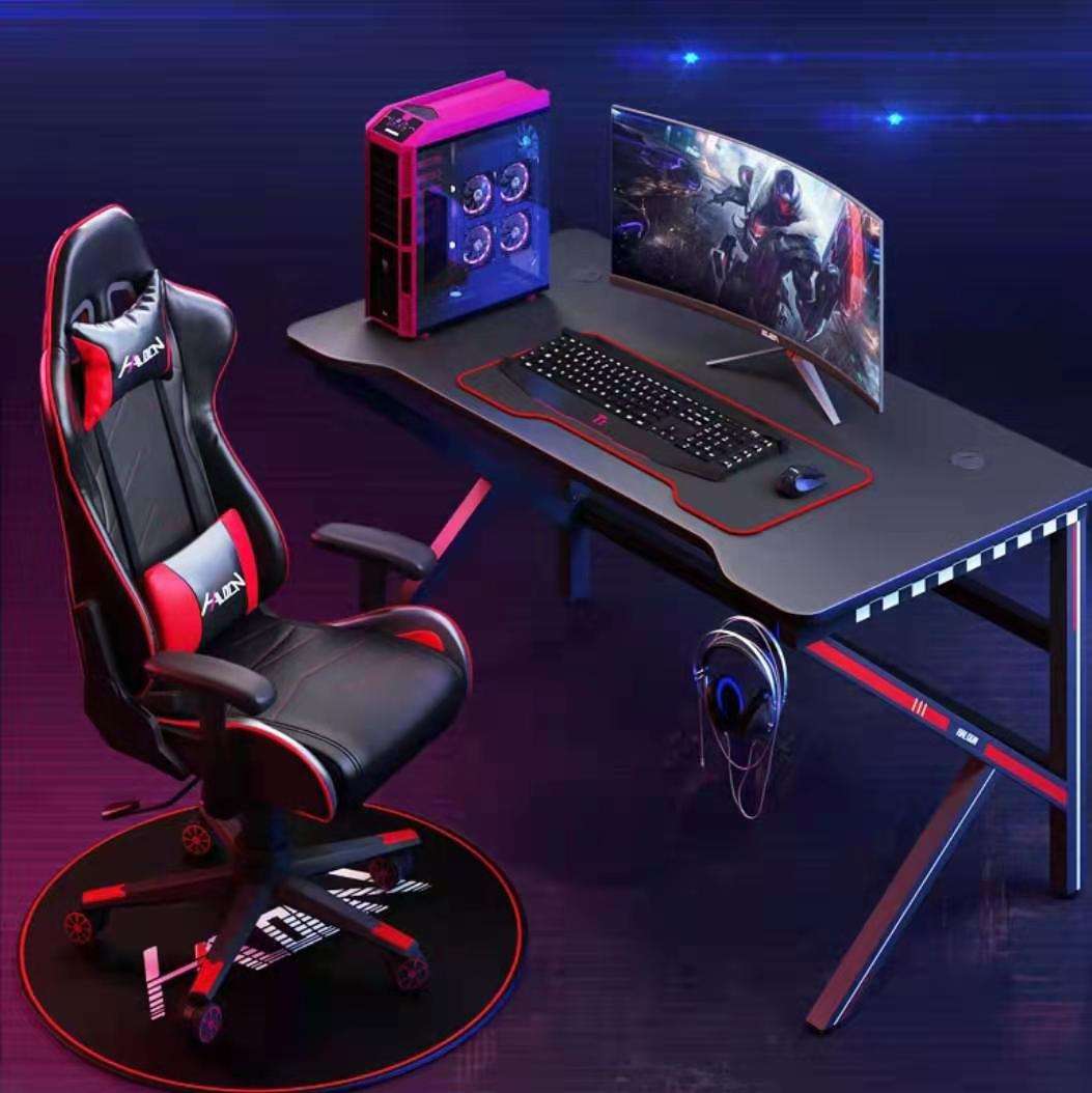 2025 Comprehensive E-Sports Gaming Desk Set | Novel RGB Computer Table with Monitor Stand, Cup Holder & Headphone Hook – Complete Gamer Workstation (Kuwait)