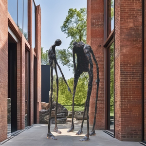 Escultura de bronce Giacometti de tamaño real, estatua de tres hombres en estilo antiguo para manualidades al aire libre, impresión personalizada, fundición de estatuas de latón - Product Image 6