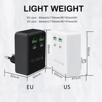 Chargeur HNT AU 4 ports noir et blanc OEM 2USB-A et 2USB C à charge rapide, chargeur compact avec prise US UK EU, adaptateur chargeur GaN 20W Type C