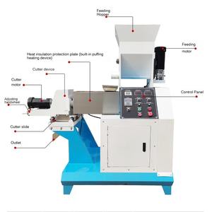 Extrudeuse de nourriture pour animaux de compagnie entièrement automatique commerciale, capacité de 100 kg/heure pour la fabrication de granulés de nourriture pour poissons, chats et chiens, équipée d'un moteur - Product Image 2