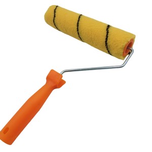 Wholesale Industrial Grade Wall <strong>Paint</strong> Brush Natural Bristles Polyester Plastic Handle Yellow Stripe Orange 9" OEM DIY 3-Year - Product Image 1