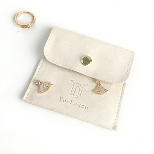 Emballage d'enveloppe élégant avec logo personnalisé, pochette pour collier de bijoux, sac d'enveloppe blanc, pochettes en microfibre pour bijoux - Product Image 3