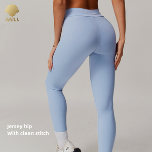 Леггинсы CNSHELL с фиксированным шнурком, штаны для фитнеса, йоги, тренировочные колготки для занятий спортом, ноги для бега, спандекс, эластичная талия - Product Image 2