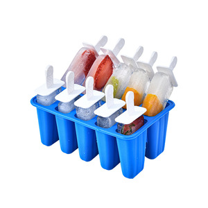 Eco-Friendly 12-Cavity <b>Silicone</b> Ice Cream Popsicle Mold Easy-to-Release Lid Cube Shape for Ice Cube Tray Food Preparation <b>Tools</b> - Product Image 3