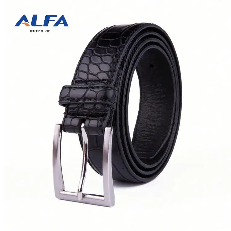 Alfa Wholesale Animal Skin Leather Men Belt Dress Genuine Crocodile Leather Custom Belts 1211 For Men