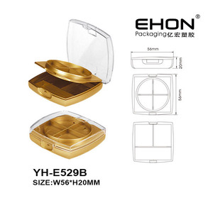 Wholesale Portable Square Double Layer Eye Shadow Case Empty ABS Injection Color <b>Blush</b> Compact Palette Packaging Custom Order - Product Image 2