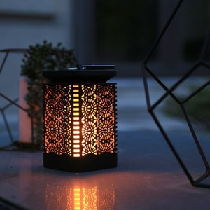 Lanterne solaire à flamme décorative d'extérieur, 12 LED, lampe torche vacillante, pour jardin, patio, cour, allée - Product Image 1