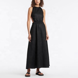 Tong Rui S22 abito <span class=keywords><strong>nero</strong></span> Sexy senza schienale lungo abito <span class=keywords><strong>nero</strong></span> elegante donna - Product Image 6