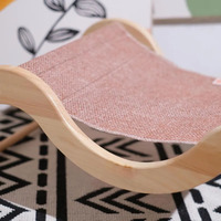 Hamac en bois pour chat, lit surélevé pour animaux de compagnie, chaise longue pour chat