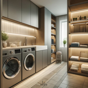Mueble de Lavadero Ecológico Personalizado con Fregadero, Diseño Moderno, Juego de <span class=keywords><strong>Armario</strong></span> <span class=keywords><strong>para</strong></span> Lavandería con 5 Años de Garantía - Product Image 3