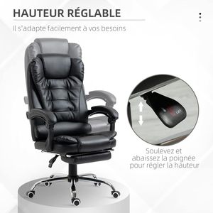 <span class=keywords><strong>Chaises</strong></span> d'ordinateur JL New Trend Home Functional Office Massage Pc Noir Chaise <span class=keywords><strong>de</strong></span> <span class=keywords><strong>bureau</strong></span> confortable en Pu avec repose-pieds - Product Image 4