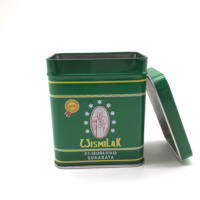 Boîte en métal rectangulaire avec couvercle séparé, impression personnalisée pour l'emballage d'herbes, de café et d'aliments secs