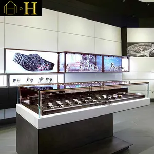 Display Cabinet Showcase Glass High End Watch Showcase Display Modern Style Design Wood Watch Showcase In Mall