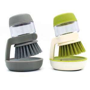 Riempimento automatico di liquidi buone impugnature erogazione di sapone Palm <span class=keywords><strong>Kitchen</strong></span> Brush per la pulizia del lavello della pentola del piatto - Product Image 1