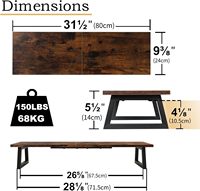 Support pour double moniteur de 31,5 pouces, support de rangement de bureau en bois, design classique renforcé en acier, peut organiser le bureau pour le bureau à domicile