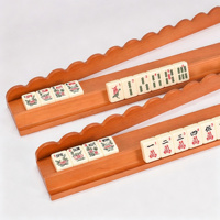 Nouveau 2026 : Support de Mahjong en Bois de 17, 18, 20 pouces avec Tige Magnétique en Forme d'Éventail et Processus Ondulé Latéral, Personnalisable