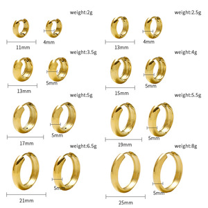 Huggie Earrings Gold Plated Zinc Alloy Stainless Steel <b>Post</b> Geometric Shape Women's Fashion Hoop Earrings - Product Image 3