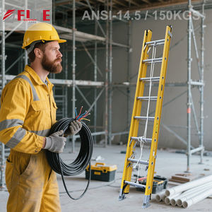 Échelle de combinaison en fibre de verre de type Ia de 16 pieds Capacité de 300 livres Échelle d'extension en fibre de verre Escalier Extérieur Salle de bain Gym - Product Image 1