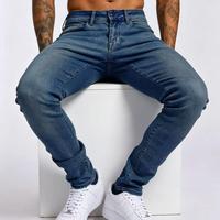 Jean vintage délavé sur mesure de haute qualité, coupe slim homme, très apprécié