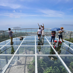 Glass Floor Safety Laminated Glass Glass Walkway Bridge For Outdoor Deck Stage With Led Light Ceiling Extra-thick - Product Image 1