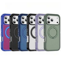 Coque de protection robuste et durable en TPU+PC avec anneau rotatif à 360° pour iPhone 17 Air 16 15 14 Plus 13 12 Pro Max
