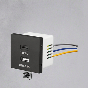 US Bureauklem Stekkerdoos Snelladen Dubbele USB Type C 3 Aansluitingen 15A 125V Kantoor Conferentie Vergadertafel - Product Image 4