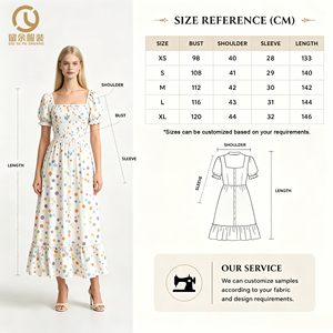 <span class=keywords><strong>Robe</strong></span> longue décontractée pour <span class=keywords><strong>femme</strong></span>, style français, à manches courtes, en mousseline de soie, imprimé floral, coupe ample, élégante, pour l'été, vente en gros sur mesure - Product Image 2