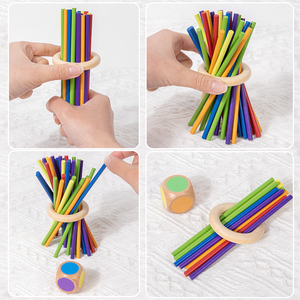 Bảng gỗ trò chơi Montessori đồ chơi 42 Gậy đầy màu sắc trò chơi xúc xắc toán học Đồ chơi Giáo Dục Gia đình vui vẻ bóng thả trò chơi - Product Image 4