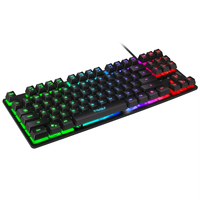 Vente flash - Clavier et souris de jeu TWOLF TF260 3-en-1 avec rétroéclairage LED 87 touches, interface USB étanche, 3000 DPI