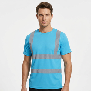 เสื้อทำงานนิรภัยแบบสะท้อนแสง Hi-vis คอโอเวอร์นิค โพลีเอสเตอร์ 100% แถบสะท้อนแสงกว้าง 5 ซม. - Product Image 1
