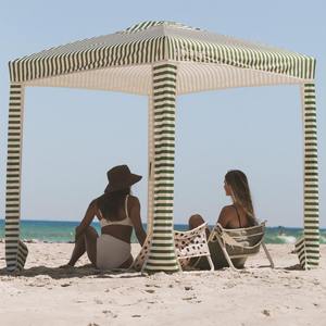 Cabana de Playa de Lujo Personalizada al por Mayor, de Lona Impermeable, Estilo Vintage, con Poste de Madera y Bolsillos para Arena, Muebles de Exterior - Product Image 2