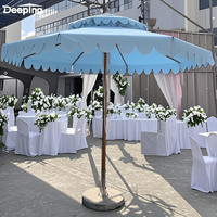 Glamping Parasol de jardin en bois peu encombrant Parasol de plage Restaurant Coffee Shop Orange Parapluie d'extérieur avec frange