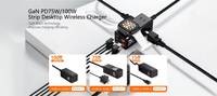 KAngtravel Dual USB Ports, Soket Universal dengan Stasiun Pengisian Daya Desktop 75W Fast Charging. Colokan Standar EU