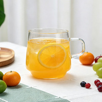 Mug en verre borosilicate de haute qualité avec poignée, tasse en verre transparent à base épaisse pour jus, café, thé, usage domestique