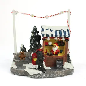 Custom Christmas LED Light Santa Claus house gift Christmas Vintage Home Decoration Christmas Santa Claus shop