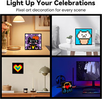 Écran LED programmable haute résolution LOY, horloge de décoration d'ambiance de bureau, panneau de pixels, écran LED intelligent DIY, lumière