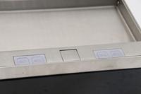 CY01-200 Prise de sol escamotable en marbre, boîtier de prise universelle UK en acier inoxydable pour sol