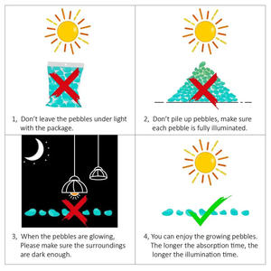 Décorations de jardin lumineuses bon marché en gros cailloux fluorescents foncés de lueur pierres en céramique pour le pavage de paysage et d'<span class=keywords><strong>aquarium</strong></span> - Product Image 2