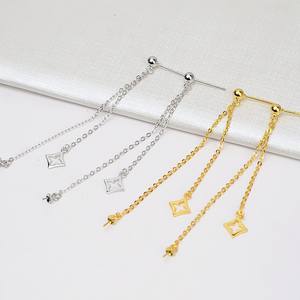 Wenchi S925 - Pendientes Largos de Plata con Doble Cadena y Múltiples Cuentas, con Borla, para Mujer, con Perlas Colgantes, Modelo 16164 - Product Image 1