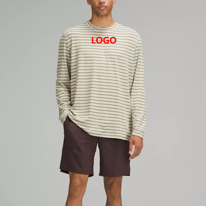 T-shirt in cotone Spandex in cotone a maniche lunghe 100% in cotone lavorato a maglia con motivo stampato in cotone all'ingrosso da <span class=keywords><strong>uomo</strong></span> - Product Image 5