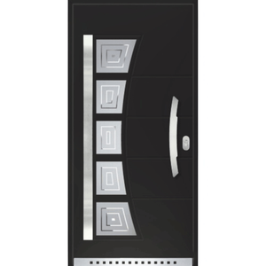 Porte d'entrée en alliage d'aluminium, design moderne, porte de sécurité pour bâtiment commercial, projet de construction, vente en gros - Product Image 2