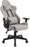 Chaise de jeu ergonomique pliable en tissu gris premium pour adultes, siège épaissi, dossier haut 2D, design moderne pour jeux vidéo 3D