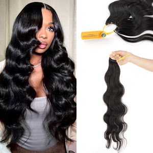 흑인 여성을위한 광대 한 깃털 크로 셰 뜨개질 헤어 사전 루프 크로 셰 뜨개질 인모 사전 분리 된 매듭없는 크로 셰 뜨개질 헤어 바디 웨이브 - Product Image 1