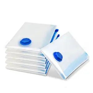 Grosir Tas Penyimpanan Vakum Plastik Transparan Tas Penyimpanan Vakum Penghemat Ruang untuk Pakaian Tas Pompa Vakum Kompresi