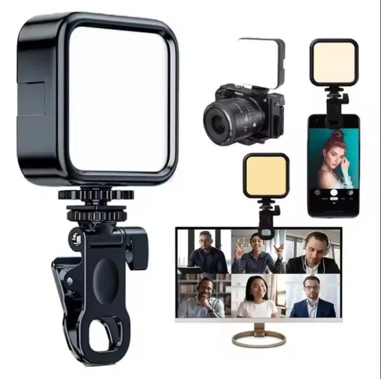 New Hot Bán điện thoại thông minh Live Selfie xách tay mini điền vào đèn Clip ngoài trời 3 màu sắc chụp ảnh chơi video USB có thể sạc lại ánh sáng